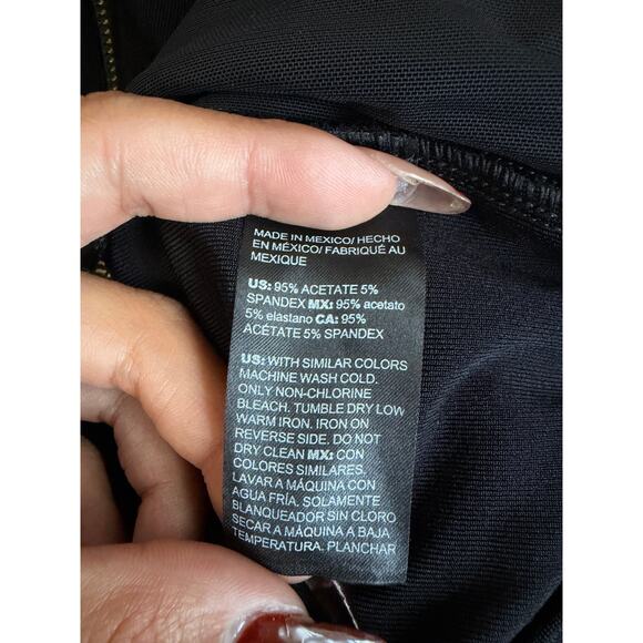 Chico’s Travelers Black Zip Jacket Size 3 silver Hardware Soft Stretch Classic - Picture 7 of 7